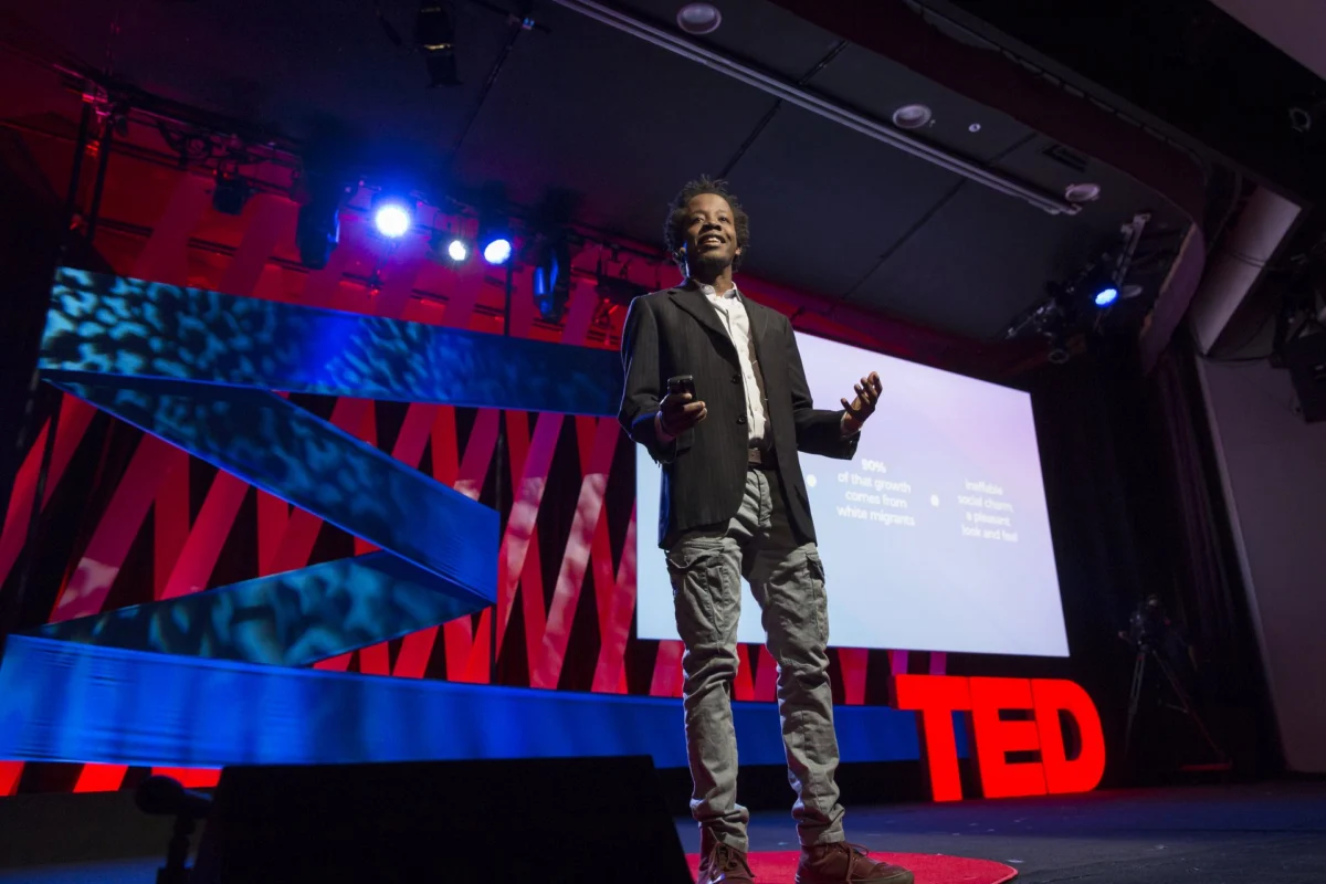 Rich Benjamin giving his TED Talk